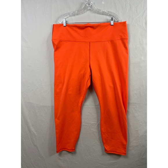 Fabletics Pants - Fabletics PowerHold Leggings Womens 4X Orange High Rise 7/8 Compression Yoga
